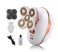 Rasoio elettrico per uomo e donna Wet & Dry impermeabile rasoio elettrico per uomo con display a LED rasoio rotante per capelli testa viso pelle tagliacapelli barba rasoio pulizia spazzola bianca