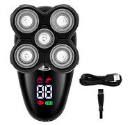 Rasoio elettrico per uomo, testa calva, display a LED, per del naso, barba e barba, per la pulizia del viso, 2 pezzi