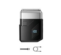 Rasoio elettrico portatile, mini rasoio elettrico con display a LED, lame di precisione, impermeabile IPX7, rasoi ricaricabili per uomini e toelettatura dei capelli (black B, 1pcs)