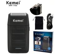 Rasoio elettrico ricaricabile senza fili Kemei KM-1102 per barba per uso quotidiano degli uomini, rasoio alternativo, trimmer per capelli USB, multifunzione per cura del viso e rasatura a zero Tagli U