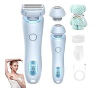Rasoio elettrico Silk Glide, Glide Pro 3.0, da donna, 2 in 1, elettrico, impermeabile, per viso, bikini (1 pezzo, blu)