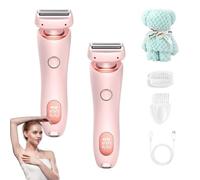 Rasoio elettrico Silk Glide, Glide Pro 3.0, da donna, 2 in 1, elettrico, impermeabile, per viso, bikini (2 pezzi, rosa)