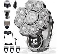 RASOIO ELETTRICO TESTA CALVA UOMO 8D RASOIO ELETTRICO BARBA 6 IN 1 IMPERMEABILE