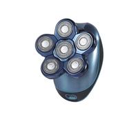 RASOIO ELETTRICO TESTA CALVA UOMO ROTANTE IMPERMEABILE RICARICABILE IPX6 BLU
