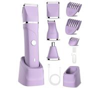 Rasoio intimo donna 3 in 1 rasoio donna elettrico per corpo, vergogna e naso, rasoio elettrico da donna ricaricabile, con stazione di ricarica USB, IPX7 impermeabile