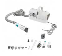 Rasoio per cani con aspirapolvere, 7 in 1, super assorbente, con 13000 Pa, silenzioso, per cani e gatti, set professionale per la cura degli animali domestici, 1,5 l, contenitore per la polvere grigio