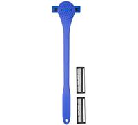 Rasoio per la schiena da uomo, 2 in 1, con manico ergonomico lungo, strumento portatile per la toelettatura quotidiana, rasoio facile da raggiungere per schiena e corpo