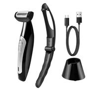 Rasoio per la schiena, rasoi per il corpo da uomo, Toelettatore elettrico per tutto il corpo, Kit per toelettatura elettrico da uomo a umido o a secco, rifinitore per body manscaping, per torace, asce