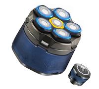 Rasoio per la testa da uomo, magnetico, senza fili, per uomini calvi, rasoio rotativo, con display LED, trimmer da uomo impermeabile IPX6, per bagnato/asciutto