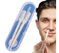 Rasoio per naso, rasoio per naso - strumento per rifinire gli squali, rasoio manuale con tappi per le orecchie, dispositivo per la pulizia del naso e delle orecchie con doppia punta per l'uso