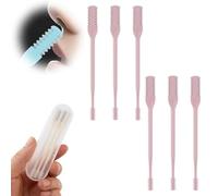 Rasoio per peli del naso 2 in 1, lama double face, rasoio manuale, portatile, girevole a 360°, con oriculo, rosa, 6 pezzi