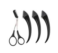 Rasoio per sopracciglia per la sicurezza per principianti, lama a mezzaluna in acciaio inossidabile con micro-guardia, trimmer per sopracciglia a mezzaluna portatile per amante del trucco (Nero)