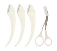 Rasoio per sopracciglia per la sicurezza per principianti, lama a mezzaluna in acciaio inossidabile con micro-guardia, trimmer per sopracciglia a mezzaluna portatile per amante del trucco (Bianco)