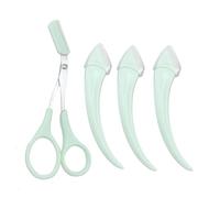 Rasoio per sopracciglia per la sicurezza per principianti, lama a mezzaluna in acciaio inossidabile con micro-guardia, trimmer per sopracciglia a mezzaluna portatile per amante del trucco (Verde)