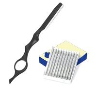 Rasoio per tagliare i capelli | Rasoi Feather sostituibili | Rasoio in acciaio inossidabile | Rasoio da barbiere per saloni e casa (nero)
