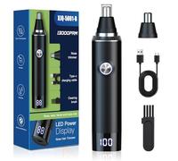 Rasoio professionale per peli di orecchie e naso, 2025, ricaricabile tramite USB, per sopracciglia e peli del viso, 13.000 giri/min, strumento di precisione con motore potente e lame a doppio bordo