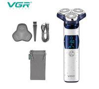 Rasoio ricaricabile VGR MEN’S SHAVER 3 testine rotanti calamitate display IPX7