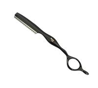 Rasoio Sfilzino FOCUS Professionale in Titanio Nero, Texturizzante per Parrucchieri e Barbieri, Design Ergonomico anche per taglio Extension