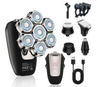 Rasoio testa calva 7D uomo rasoio rotante magnetico rasoio elettrico 5 in 1 con