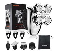 Rasoio Testa Calva, MAXGROOM 5D Rasoio Elettrico Testa Calva Uomo Zero Assoluto, Rasoio Capelli Uomo a Zero 0 mm Rasa Capelli, Impermeabile IPX6 Cordless con Display LED.