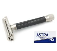 Rasoio VAR-GR PARKER Regolabile Pesante In Ottone GRAPHITE E 5 Lame ASTRA