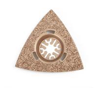 Raspa triangolare in carburo da 80 mm, per smerigliatura di materiali grossolani, piastrelle, pietra, legno, cemento, con attacco adatto per utensili multiuso e controllo della polvere