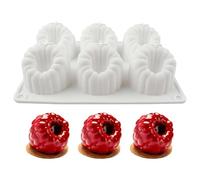 Raspberry Mold - 3D Raspberry Shape Chocolate Mould - 6 Cavity Fruit Pastry Molds - Home Kitchen Baking Pastry Bakery Restaurant Cafe
