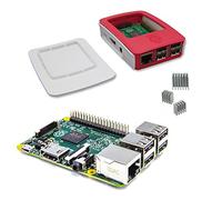 Raspberry Pi 2 con il caso ufficiale per il Raspberry Pi 2 Modello B + (bianco e rosso) con dissipatore