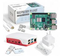Raspberry Pi 4 8GB Starter Kit | Alimentatore ufficiale da 15 W | Custodia ufficiale | Scheda di memoria 64 GB | Cavo micro HDMI 4K | Set dissipatore di calore