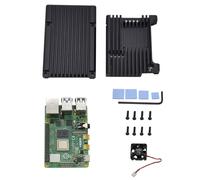 Raspberry Pi 4 Modello B 4G RAM + Custodia protettiva in lega di alluminio CNC + Ventola di raffreddamento + Alimentatore 5V 3A Spina EU Kit fai