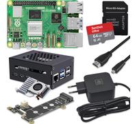 Raspberry Pi 5 16GB PCIe M.2 NVMe Kit | Alloggiamento in metallo | Cooler attivo | Scheda M.2 NVMe SSD PCIe | Alimentatore USB-C 45W | Scheda SD 64GB | Cavo Micro HDMI 4K (16GB RAM)