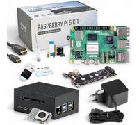 Raspberry Pi 5 16GB PCIe M.2 NVMe - Set | Custodia in metallo | Dispositivo di raffreddamento attivo | Scheda PCIe SSD M.2 NVMe | Alimentatore ufficiale da 27 W | Scheda di memoria da 64 GB