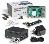 Raspberry Pi 5 8GB PCIe M.2 NVMe - Set | Custodia in metallo | Dispositivo di raffreddamento attivo | Scheda PCIe SSD M.2 NVMe | Alimentatore ufficiale da 27 W | Scheda di memoria da 64 GB