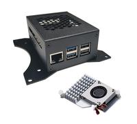 Raspberry Pi 5 Custodia Big con Supporti VESA e Active Cooler. Supporto per Shield PCIe M.2 NVMe SSD (Case Big)