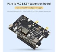 Raspberry Pi 5 PCIe to M.2 E Key with PoE Ethernet Power Supply Adapter Board Y1