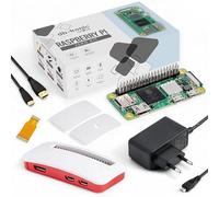 Raspberry Pi Zero 2 WH Starter-Kit | Custodia ufficiale con 3 coperture | Alimentatore 13 W | Cavo mini HDMI da 1 m | Cavo per fotocamera | Raspberry Pi Zero 2 WH 512 MB RAM con barra GPIO
