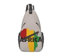 Rasta Africa Map Cross Chest Bag Sling Backpack Fashion Hiking Daypack Unisex Chest Shoulder Bag