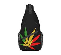 Rasta AfricaLeaf Cross Chest Bag Sling Backpack Fashion Hiking Daypack Unisex Chest Shoulder Bag