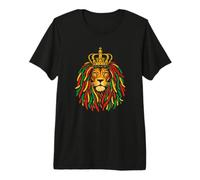 Rasta Leone di Giuda Corona Rastafariana Reggae Etiopia Maglietta Premium