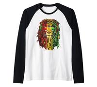 Rasta Lion Cool Dreadlock Rastafari per gli amanti dei rasta Maglia con Maniche Raglan