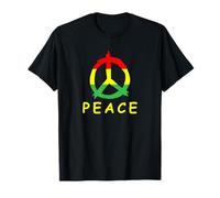 Rasta Peace Symbol Jamaica Reggae Retro Design Maglietta