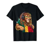 Rasta Reggae Music Cuffie Giamaicano Leone di Giuda Maglietta
