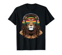 Rasta Reggae Music Cuffie Giamaicano Leone di Giuda Maglietta