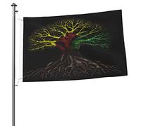 Rasta Reggae Rastafarian Lion Flag 2x3 FT Double-Sided Outside, Large Banner House Flag Yard Decorazione per esterni