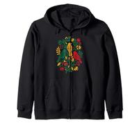 Rasta Reggae Roots Three Birds Jamaica Folk Art Floral Felpa con Cappuccio