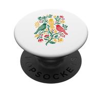 Rasta Reggae Roots Three Birds Jamaica Folk Art Floral PopSockets PopGrip Adesivo