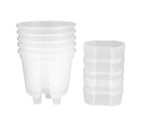 Rastapulz 6 vasi per piante in plastica trasparente per cameretta dei bambini, autoirriganti, confezione da 5 con contenitore profondo