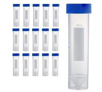 Rastapulz Provette autoportanti per centrifuga da 50 ml, confezione da 50 provette in plastica con tappi a vite, provette sterili da 50 ml con coperchio, riutilizzabili, facili da usare