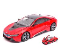 RASTAR 1/24 BMW I8 2015 ROSSO MODELLISMO MODELLINO STATICO DIECAST