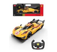RASTAR 10110 1/14 Modello di auto da corsa Ferrari 499P-N83 con telecomando a 2,4 GHz, interruttore a 2 velocità, porte apribili, sospensioni indipendenti, luci di lavoro ed etichette fai da te per